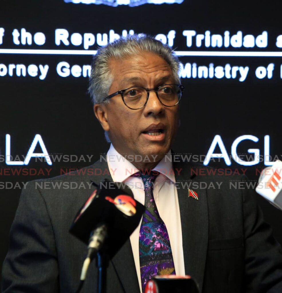 Attorney General Reginald Armour, SC, addressing the media at a press conference  AGLA Building, Port of Spain  - SUREASH CHOLAI