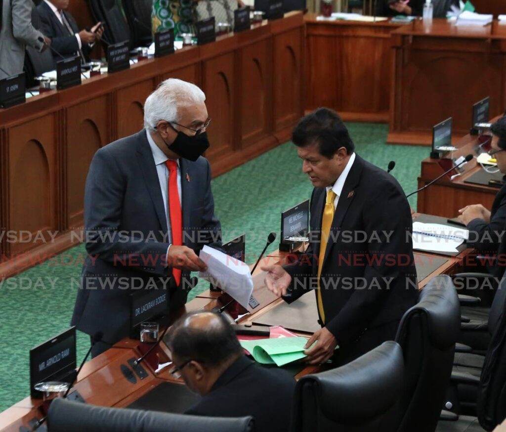 Health Minister Terrence Deyalsingh and Dr Lackram Bodoe in the House of Representatives.  - SUREASH CHOLAI