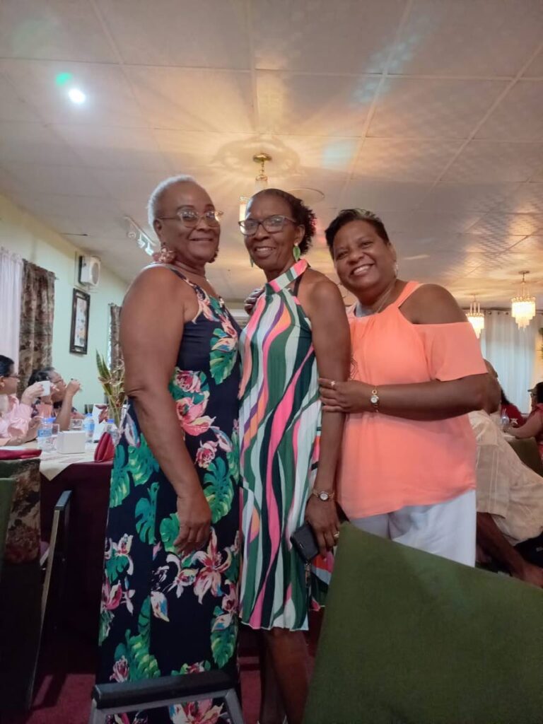 Judy Joseph-Pacheco, left, with Hazel Lucien and Gwendolyn Rahim.