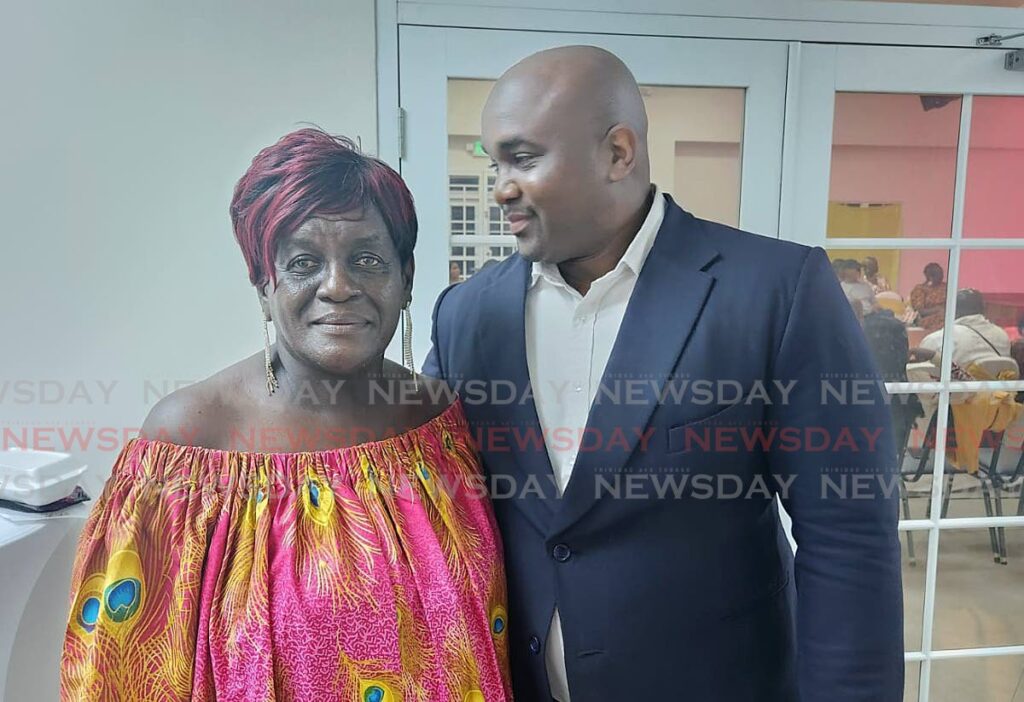 San Fernando East MP Brian Manning with designer Lynette Atherley at the Fashion Festival Week, in San Fernando. - Photo by Yvonne Webb