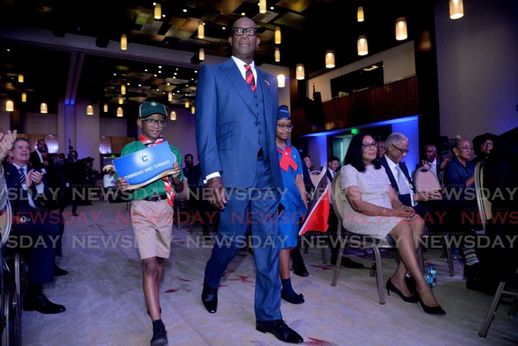 WALKING TALL: Prime Minister Dr Keith Rowley arrives to the opening of the 45th Regular Meeting of Caricom Heads at the Hyatt Regency, Port of Spain on Monday evening. UN Secretary General Antonio Guterres also addressed the gathering. PHOTO BY ANISTO ALVES - Anisto Alves