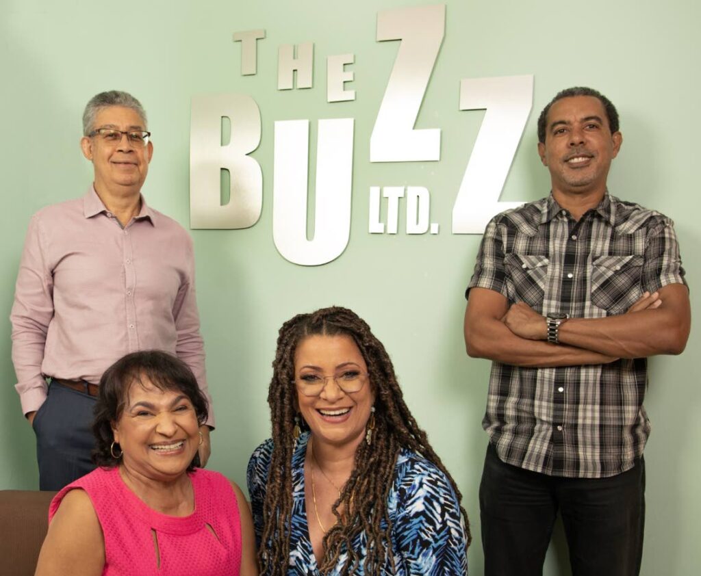  Mary Fullerton, managing director (centre left) and Simone Jacelon, chief creative officer
Fernan DeGannes, director of client services (back left) and Jason Stedman, chief innovation officer
(Photo courtesy The Buzz Ltd) - The Buzz Ltd