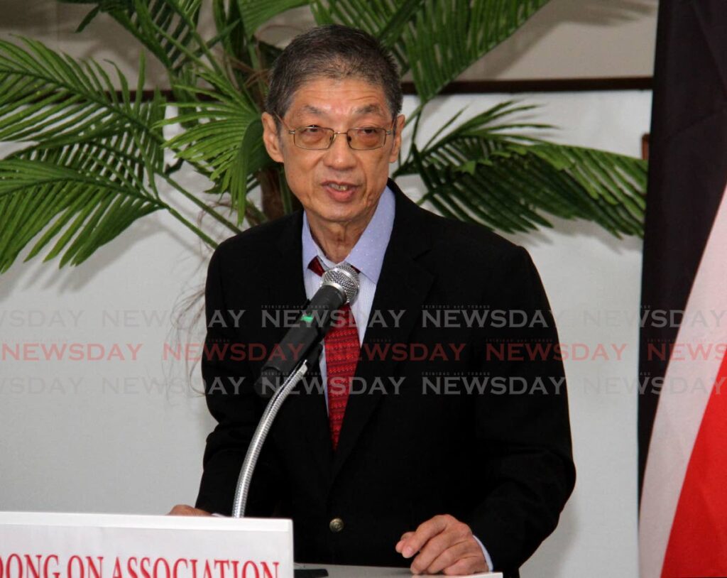 Secretary of the Fui Toong Association Raymond Chin Asang speaks during the launch of the association's Chinatown 7K footrace at the Fui Toong Association building on Charlotte Street, Port of Spain. PHOTO BY AYANNA KINSALE - Ayanna Kinsale