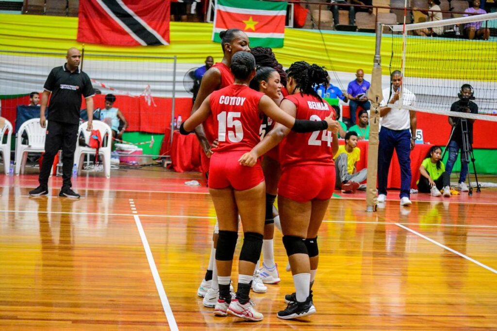 TT's women's volleyball team lost 3-2 to Jamaica, on Sunday, during the final of the Caribbean Zonal Volleyball Association's Championships, held Anthony Netsy Sports Hall, Suriname. - CAZOVA
