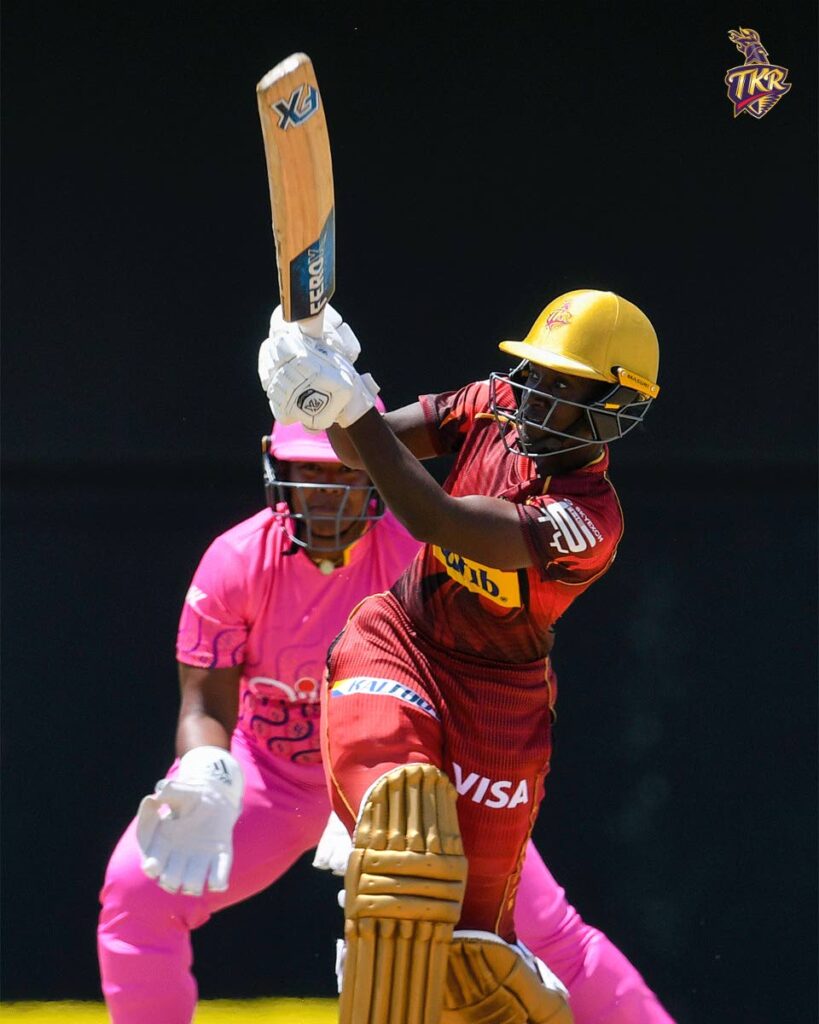 Trinbago Knight Riders batter Kycia Knight plays a shot to leg against the Barbados Royals last year. PHOTO COURTESY TKR FACEBOOK PAGE - 