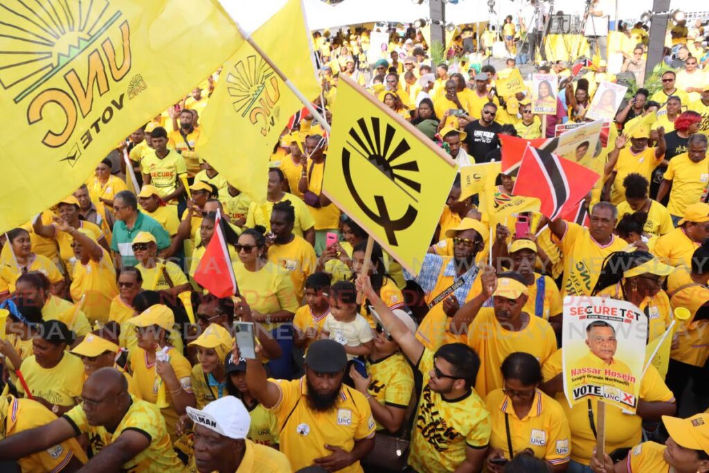 UNC supporters at the party's rally in San Fernando on August 12. - Angelo Marcelle