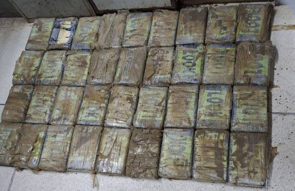 The cocaine that washed ashore in Mayaro on Wednesday. PHOTO COURTESY TTPS - 