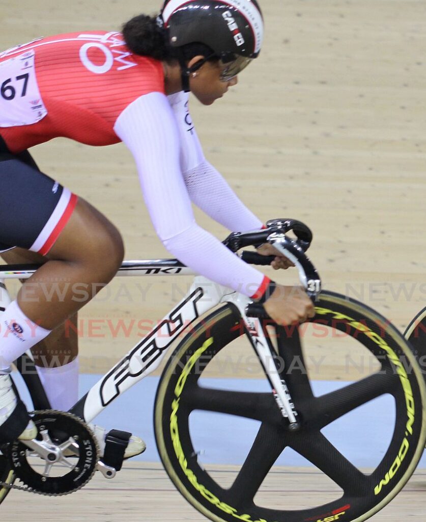 Malaysia's Ann Tung Yong beats Trinidad and Tobago's Alexia Wilson in the women's quarterfinals at the Commonwealth  Youth Games 2023 at the National Cycling Velodrome in Couva - Photo by Lincoln Holder