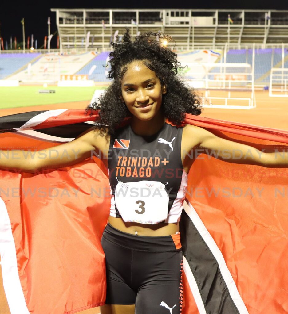 Trinidad & Tobago athlete Sanaa Frederick placed third in the women's 100m final, at the Commonwealth Youth Games, Hasley Crawford Stadium on Monday. 