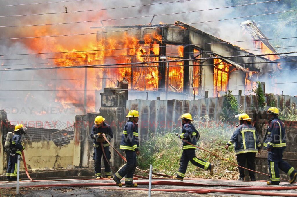 In this file photo, firefighters respond to blaze at an abandoned property in San Fernando. - 