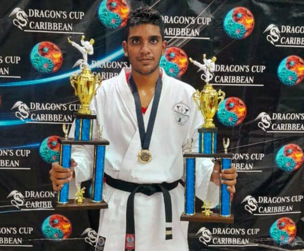Rohan Surujdeo won the weapon and sparring events at the Dragon Cup Caribbean X martial arts tournament held in August  at the Centre of Excellence, Macoya. - 