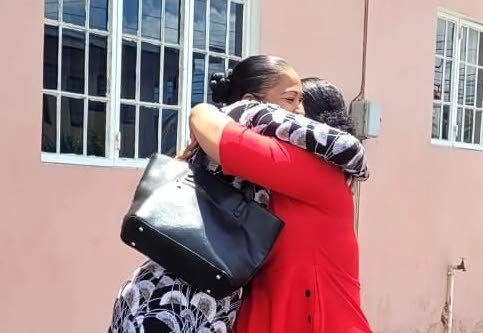 FILE PHOTO: PNM Arima Northeast local government election candidate Kim Garcia, left, shares a congratulatory embrace with D'Abadie/O'Meara MP Lisa Moriss-Julian after Garcia was declared winner of the seat after a second recount at the Upper Malabar Community Centre on August 24. - Angelo Marcelle