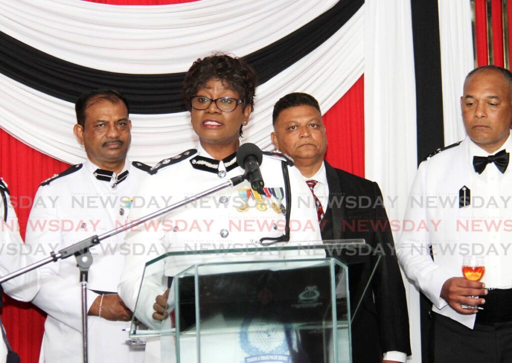 Commissioner of Police Erla Harewood-Christopher gives an address at an Independence Day ceremony at the Police Barracks, St James, Port of Spain on Thursday. - Ayanna Kinsale