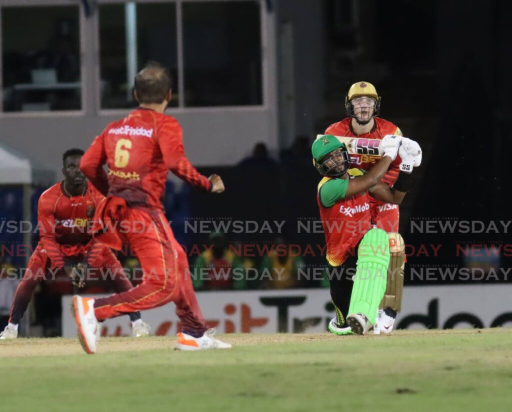 Guyana Amazon Warriors' Shai Hope bats during the Caribbean Premier League T20 match, against the Trinbago Knight Riders, on Tuesday, at the Queen's Park Oval, St Clair. - Photo by Roger Jacob