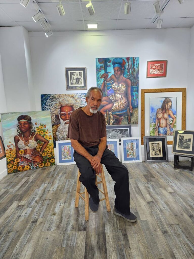 Artist Ronald Smith's latest exhibition is titled A tribute to my sisters, A Gift to the World. The exhibition opened yesterday and continues to September 30  Arnim's Art Galleria, 52 Bamboo Bay Road, Gulf View La Romaine. - 