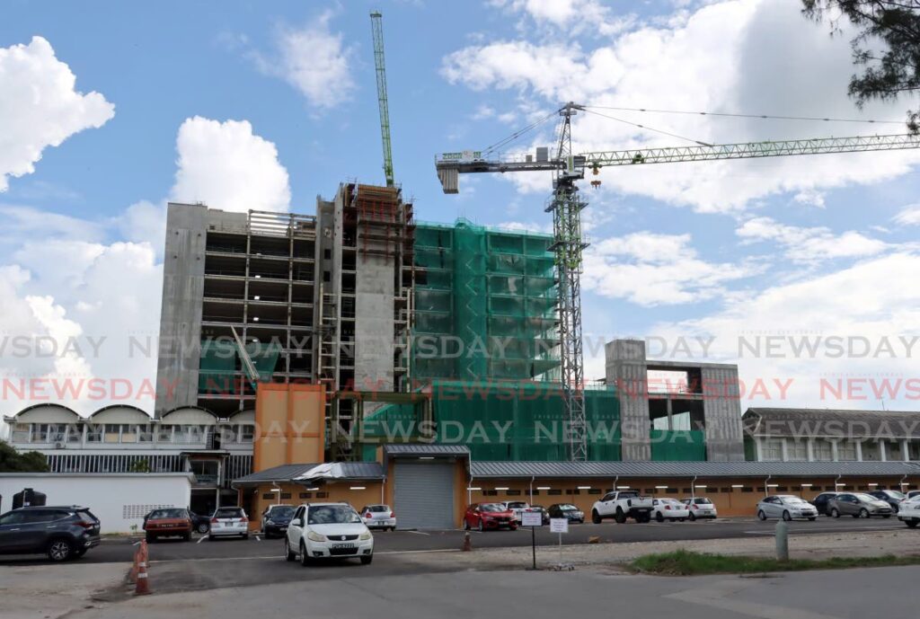 This September 21 file photo by Newsday photographer Roger Jacob shows the reconstruction of the Port of Spain General Hospital's Central Block.