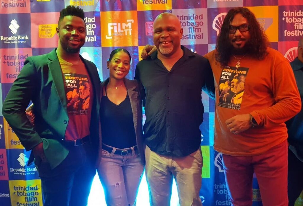 L-R: Director of photography Shea Best, lead actress Samara Lallo, lead actor Michael Cherrie and  director and writer of Fortune for All Yao Ramesar , at the opening of the 2023 Film Festival. - 