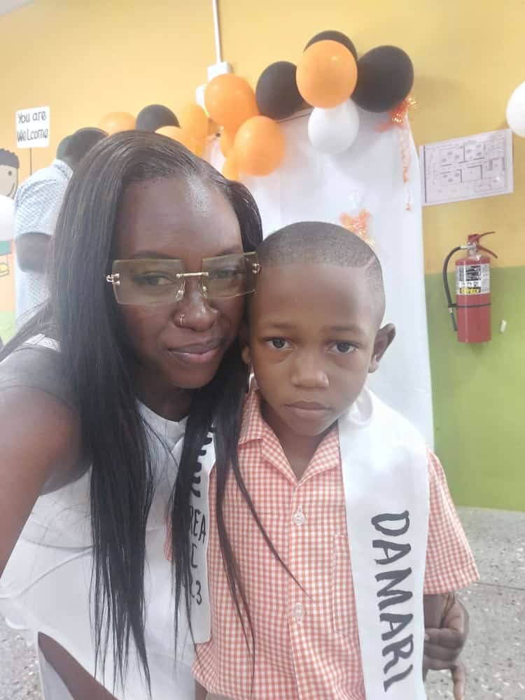 Damarie Jeffery,5, and his mother, Anika George, in an undated photo. Damarie drowned at the FunSplash Waterpark in Debe on Sunday. - 
