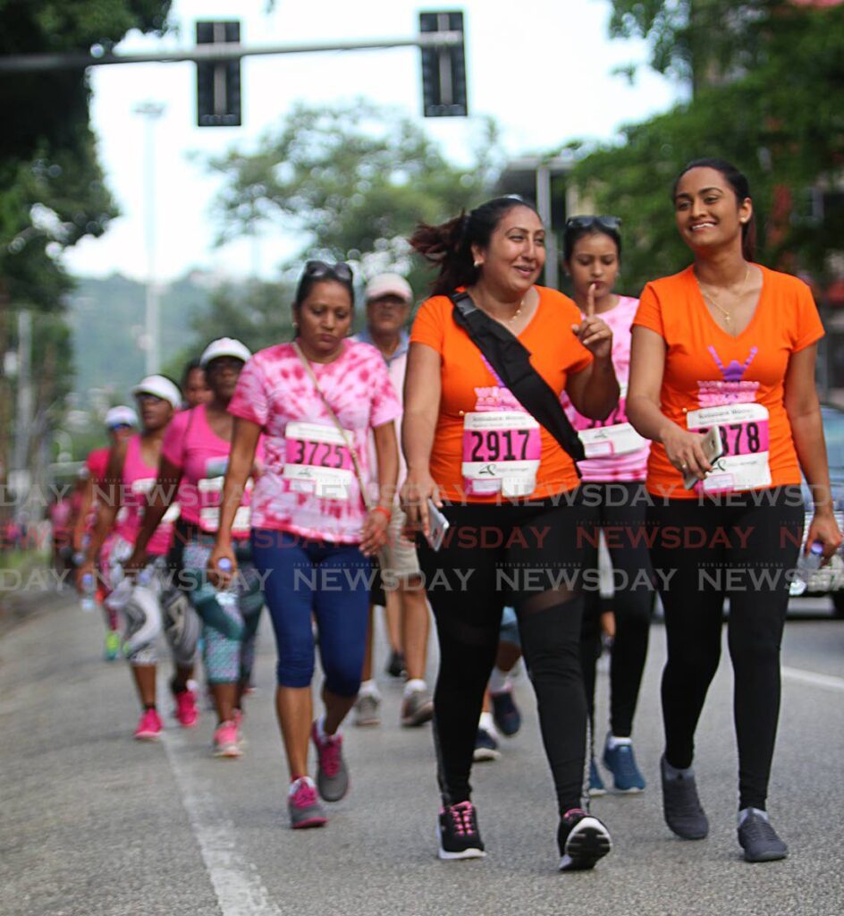 In this October 29, 2018 file photo, participants of the Scotiabank Women Against Breast Cancer 5K make their way around the Queen’s Park Savannah, Port of Spain.  - Newsday File Photo