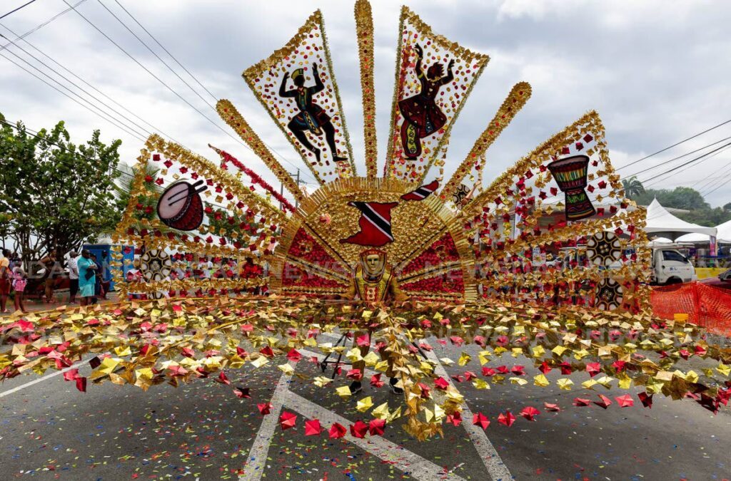 Marlon Rampersad portrays his costume Ganges meets the Nile during the parade of the bands along Milford Road, Scarborough, Tobago. 
File Photo - 