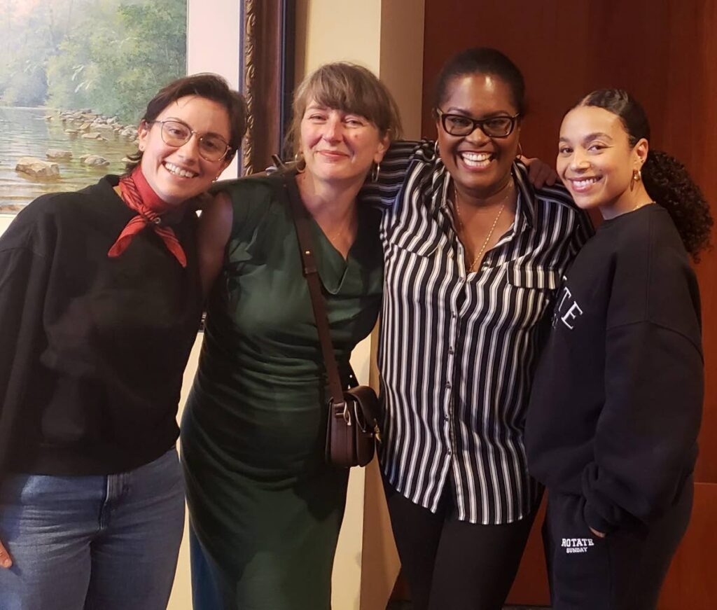  Cast and crew of feature film Trinidad Remains:  Lorena Pages, producer, left, Natasha Dack Ojumu, Lisa Wickham, and star actor Leonie Elliott, (Call The Midwife). Trinidad Remains was adjudged the Best Narrative Short Film at the Trinidad  and Tobago Film Festival 2023.  - 