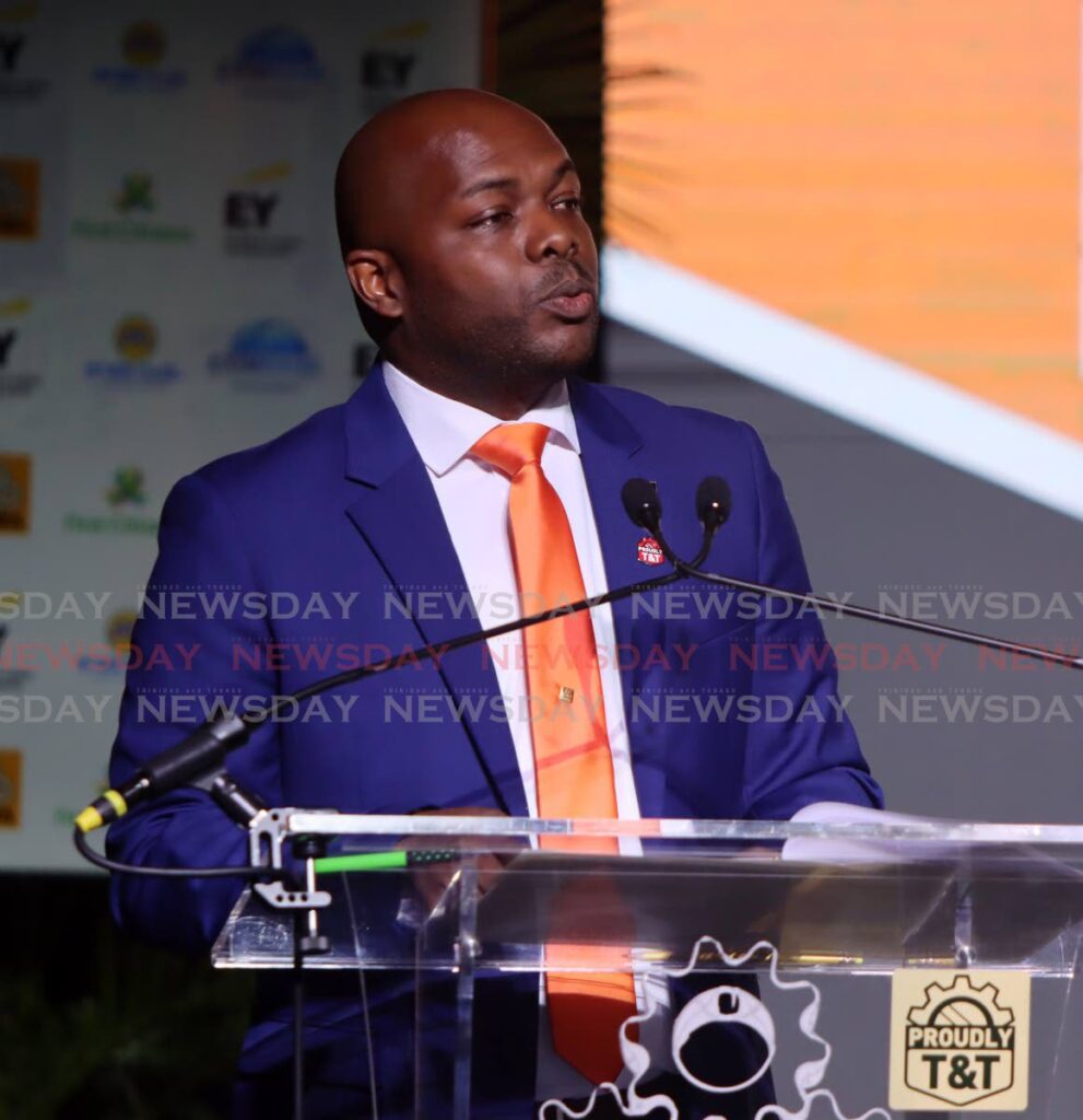 TTMA president Roger Roach, gives his remarks at the TTMA's post budget presentation, Hyatt Hotel, Port of Spain on October 3. - Photo by Angelo Marcelle