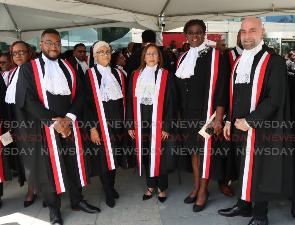 Supreme Court judges at the ceremonial opening of the new law term at the National Academy for the Performing Arts, in Port of Spain on Friday. - Angelo Marcelle