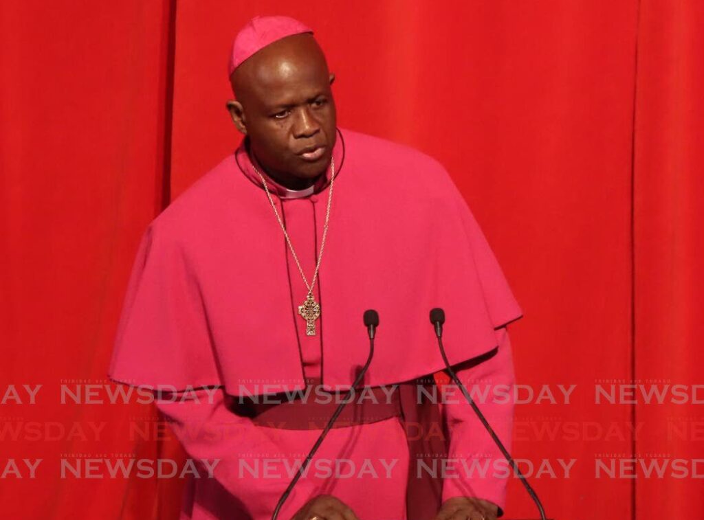 Bishop Claude Berkley delivers his sermonre, at the National Academy for the Performing Arts, for  opening of the 2023-2024 law term on Friday - Photo by Angelo Marcelle
