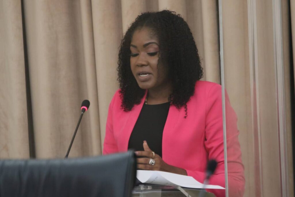 Moruga/Tableland P Michelle Benjamin during the buget debate in Parliament on October 6. - Photo courtesy Parliament