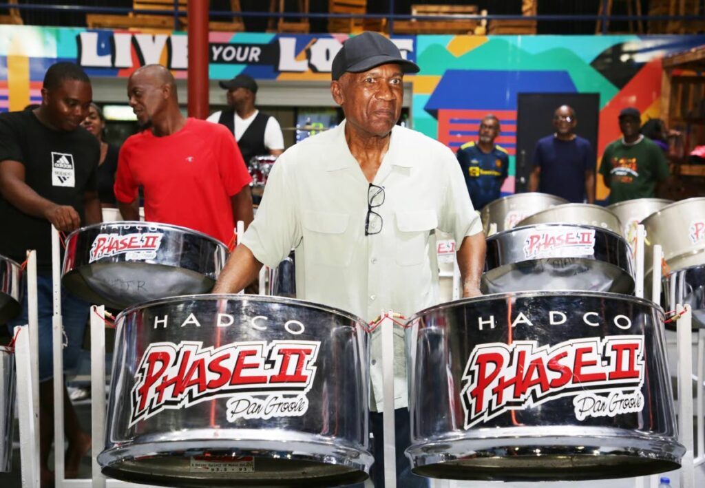 Len “Boogsie Sharpe during a practice session at HADCO Phase ll Pan Groove panyard in Woodbrook. - 