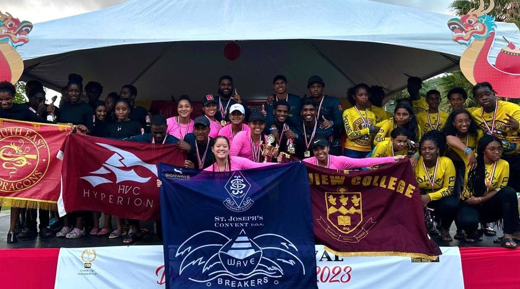Hillview College Hyperion and St Joseph's Convent Wavebreakers won the mixed U21 200m race at the Chinese Dragon Boat Festival on Sunday. South East Sea Dragons placed second while Peeking Ducks were third. - 