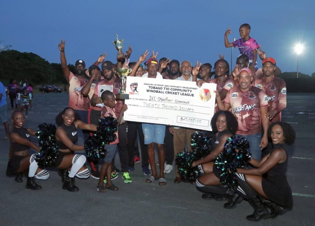 Spartans celebrate after winning the Tobago T10 Community Windball Cricket tournament. - Courtesy Marcus Daniel Facebook paage