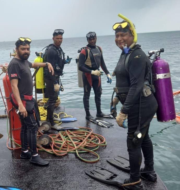 The divers who drowned during an accident at Paria Fuel Trading Company Ltd's Pointe-a-Pierre facility in February 2022. 
From left: Kazim Ali Jnr, Yusuf Henry, Rishi Nagassar and Fyzal Kurban. FILE PHOTO - 