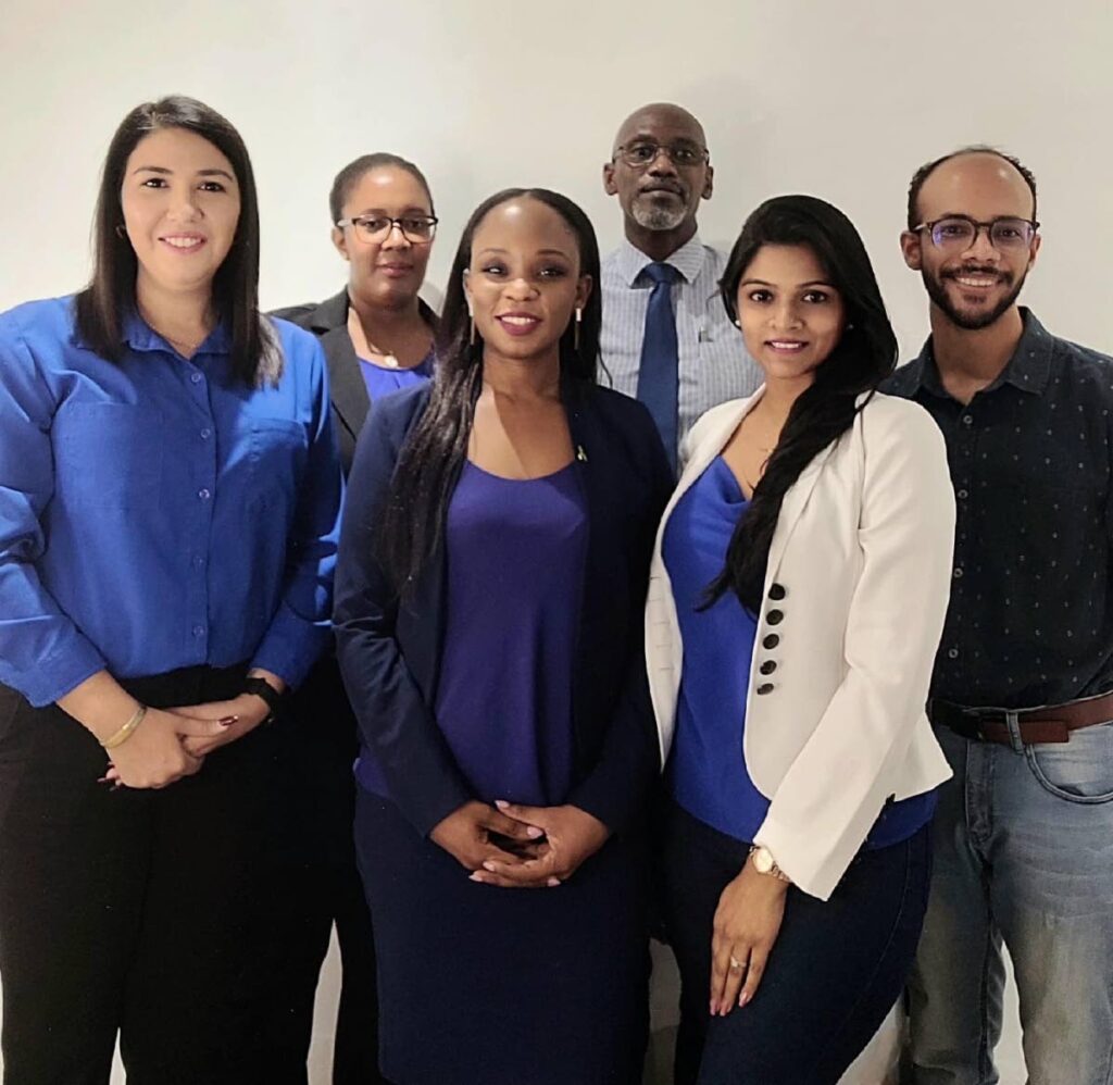 TTAP New Executive Board from Left to Right: Public Relations Officer Greisy Gonzalez,Treasurer Tiffany George, President Kelly Mc Farlane, Immediate Past President Charles Collier,Secretary Victoria Siewnarine-Geelalsingh and Assistant Secretary Gervan Arneaud.  - 