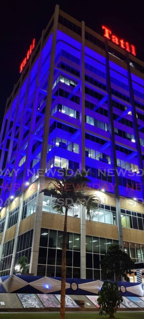 Tatil building, Maraval Road, Port of Spain will be illuminated in blue for World Diabetes Day on November 14. - 
