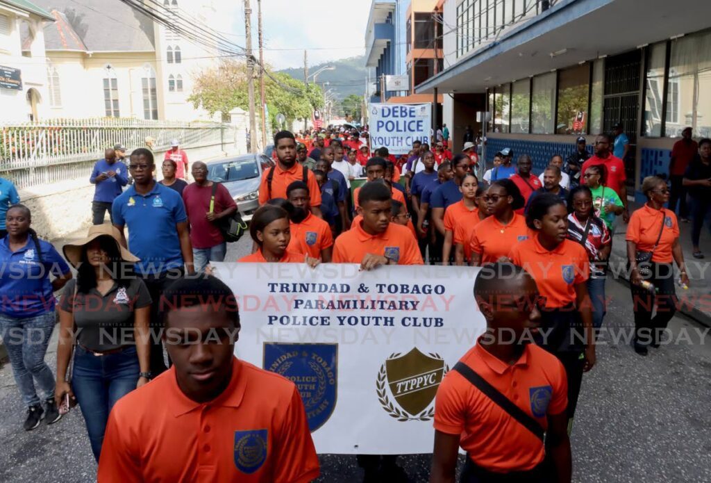 Some of the participants in Saturday's anti-crime march in Port of Spain.  - Photo by Roger Jacob