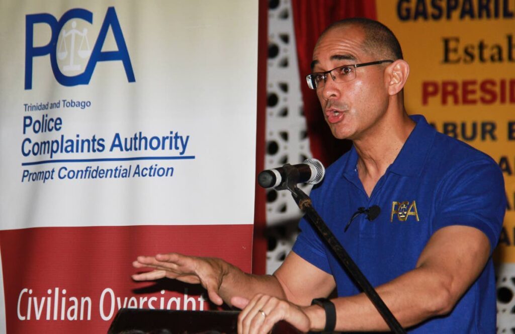 Police Complaints Authority Director David West during a public meeting.  - 