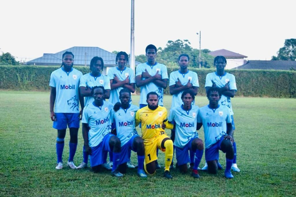 A team photo of the Presentation College San Fernando football team ahead of their Coca-Cola Intercol match against Arima North Secondary, on Thursday, at the Mahaica Oval, Point Fortin. Presentation won the match 1-0.   - 