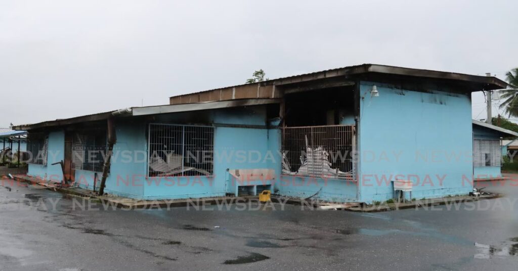 Fire destroyed a significant section of the Palmiste Government Primary School in Palmiste Longdenville on
Thursday December 7, 2023. - Photo by Roger Jacob