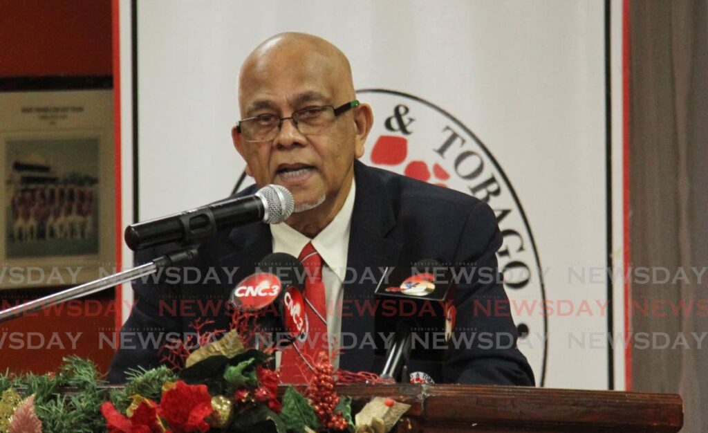 Trinidad and Tobago Cricket Board (TTCB) president Azim Bassarath speaks during the TTCB's luncheon, on Thursday, at the National Cricket Centre, Couva.  - Photo by Ayanna Kinsale
