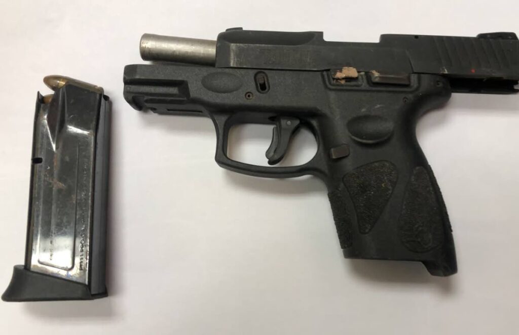 The pistol police recovered after they shot a Morvant man on Friday night.  - Photo courtesy TTPS