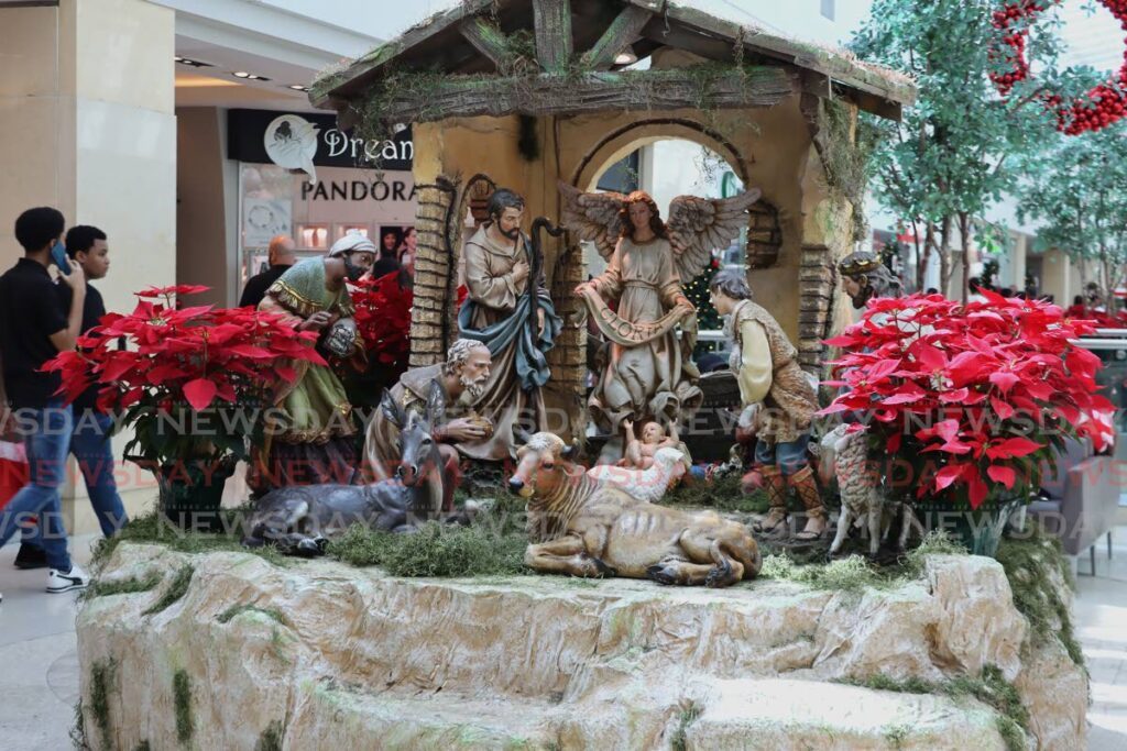 The Nativity scene is seen on this display at the Falls in West Mall, over the Christmas weekend.