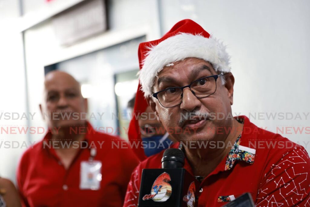 Health Minister Terrence Deyalsingh speaks to members of the media at the San Fernando General hospital. - File photo by Jeff K. Mayers