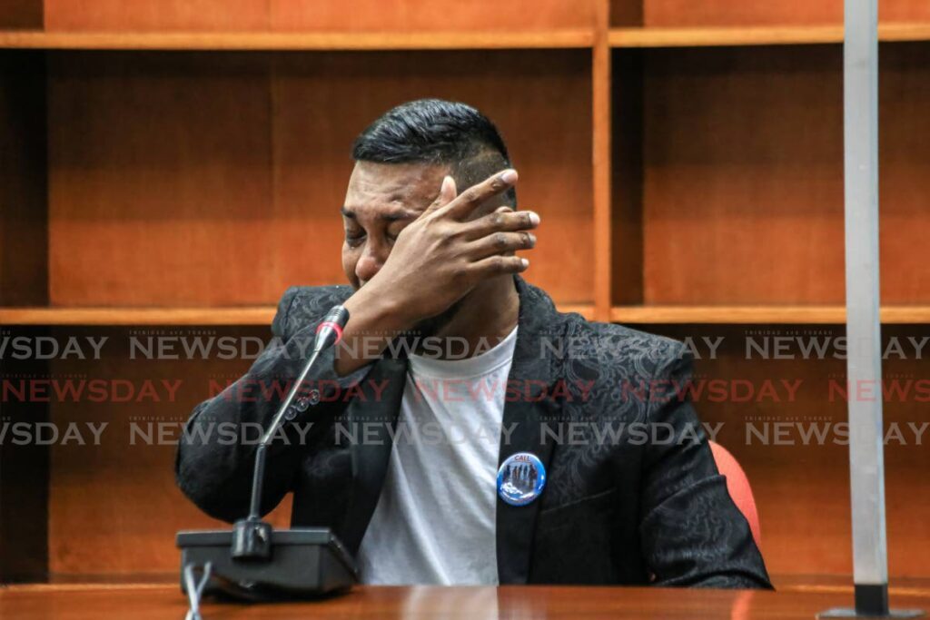 BOODRAM'S PAIN: The lone survivor of the Paria diving tragedy Christopher Boodram wept as he recounted the incident that led to four of his colleagues deaths during the Commissioner of Enquiry into the tragedy in 2022.  - FILE PHOTO 