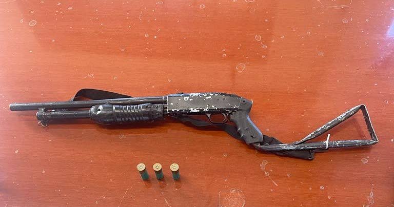 A shotgun seized by police in Diego Martin from a man dressed in camouflage on Monday January 1, 2024 - Photo courtesy TTPS