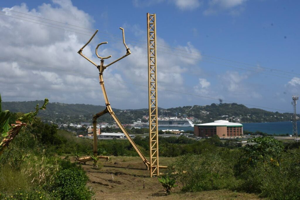 The Ring Bang monument in Signal Hill. - 