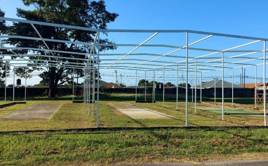 The cricket nets at the El Dorado East Secondary School Ground which is being refurbished. - 