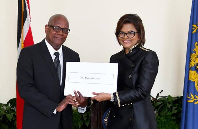 New Integrity Commission chairman Haydn Gittens as he received his instruments of appointment from President Christine Kangaloo on January 12 at the Office of the President. - Office of the President