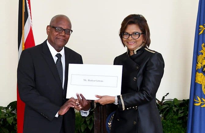 NEW CHAIRMAN: New Integrity Commission chairman Haydn Gittens as he received his instruments of appointment from President Christine Kangaloo on Friday at the Office of the President. PHOTO COURTESY OFFICE OF THE PRESIDENT - Office of the President