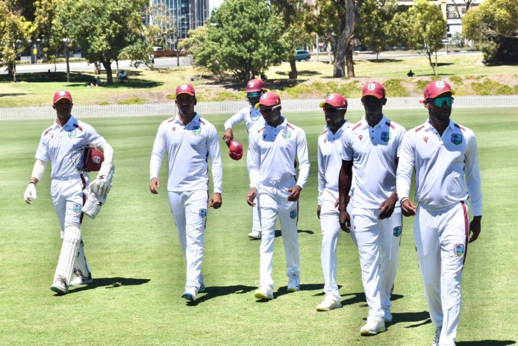 West Indies players walk off the field after Friday’s drawn warm-up match against Cricket Australia. - CWI Media